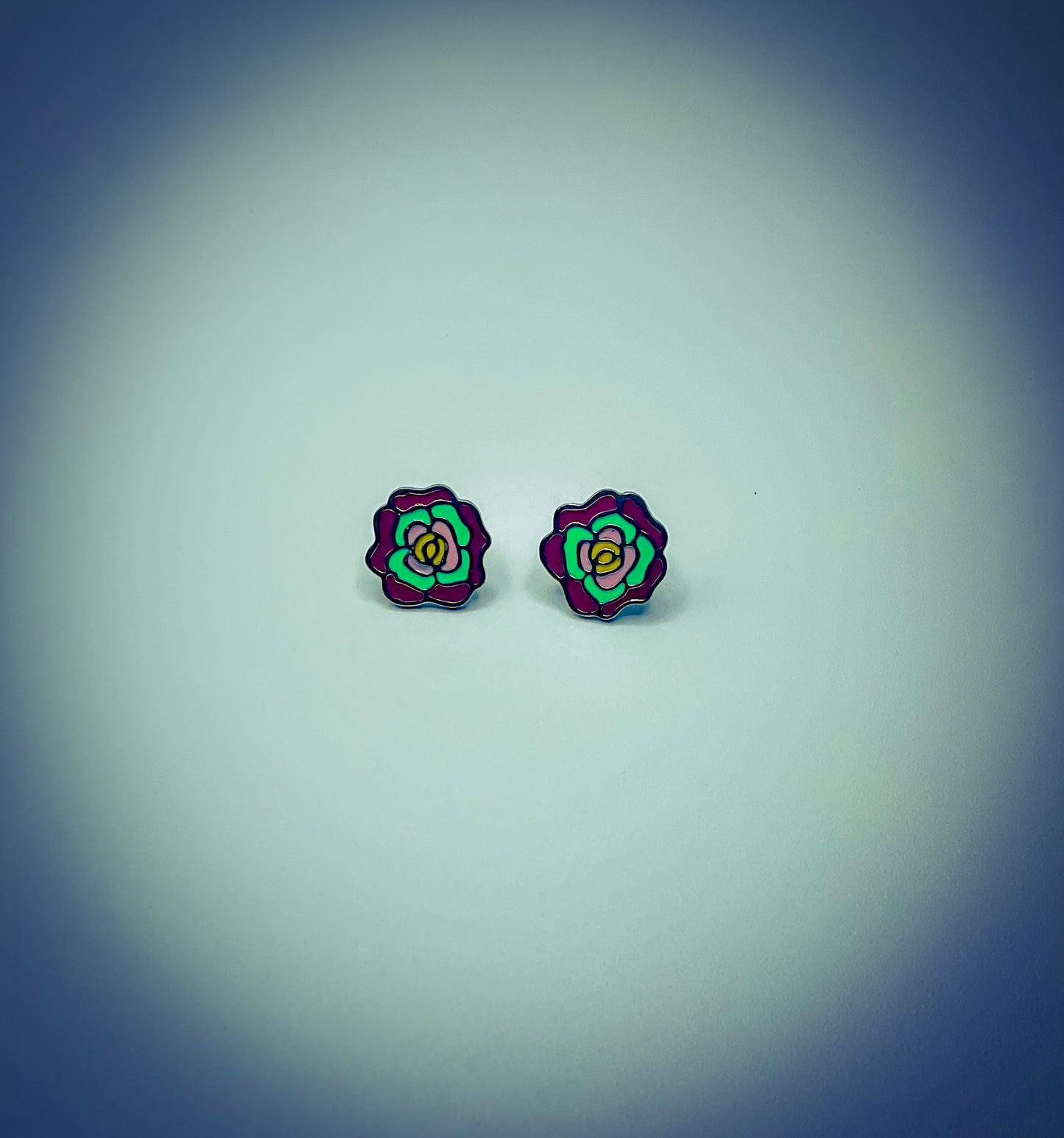 Whimsical Stainless Steel & Enamel Post Back Earrings – 4 Fun Designs