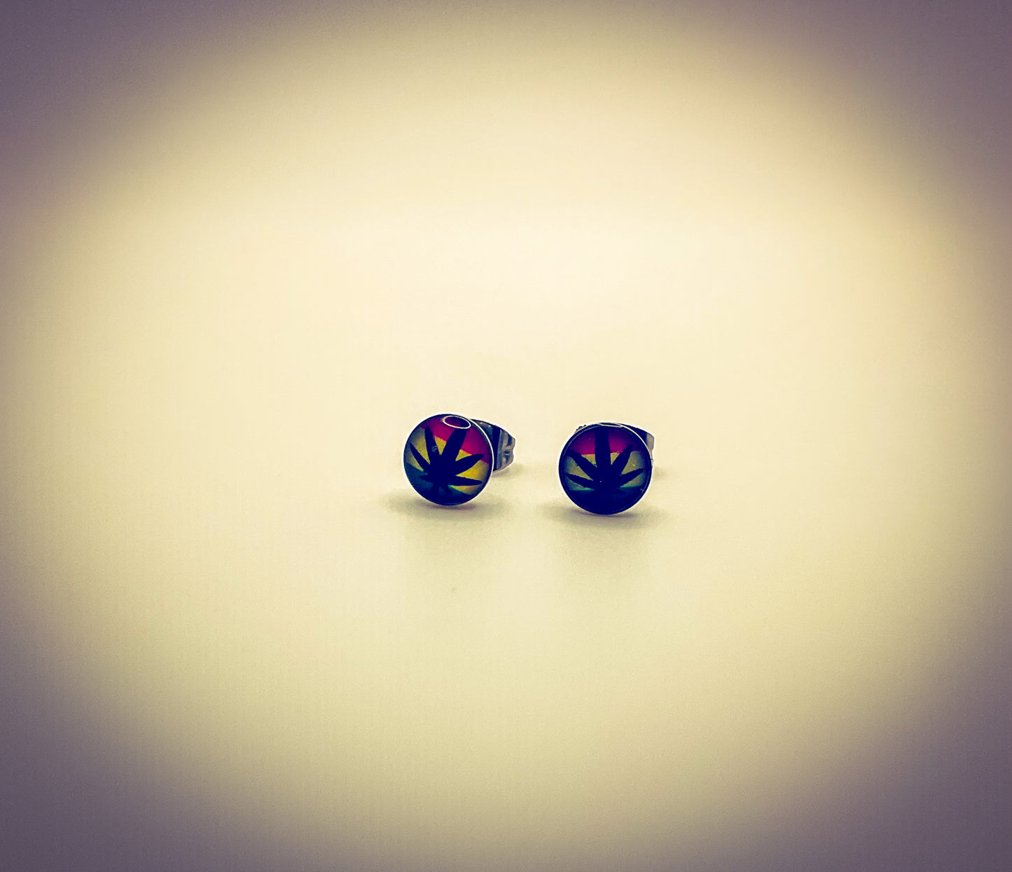 Leaf Button Earrings
