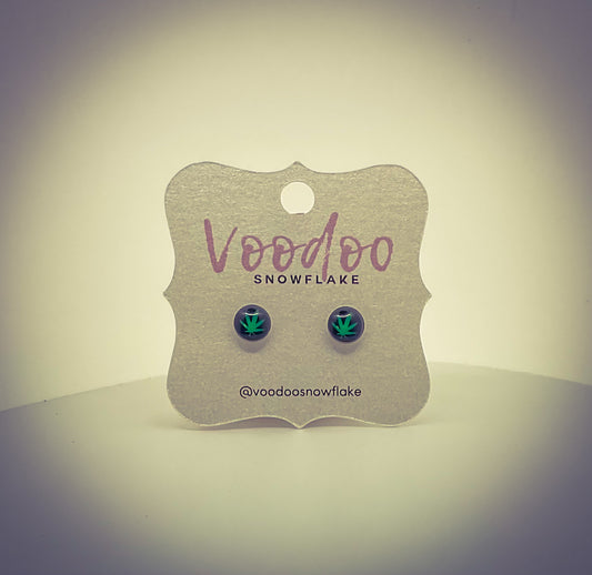 Leaf Button Earrings