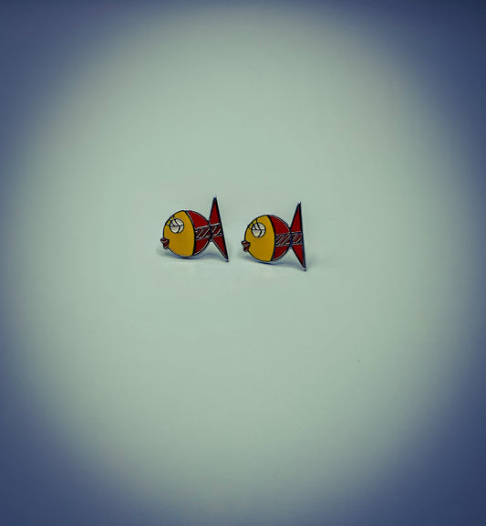 Whimsical Stainless Steel & Enamel Post Back Earrings – 4 Fun Designs